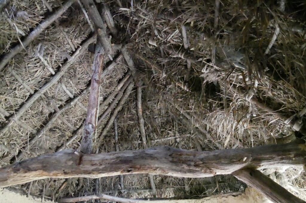 L'intérieur do toit de la maison préhistorique de Saint-Just