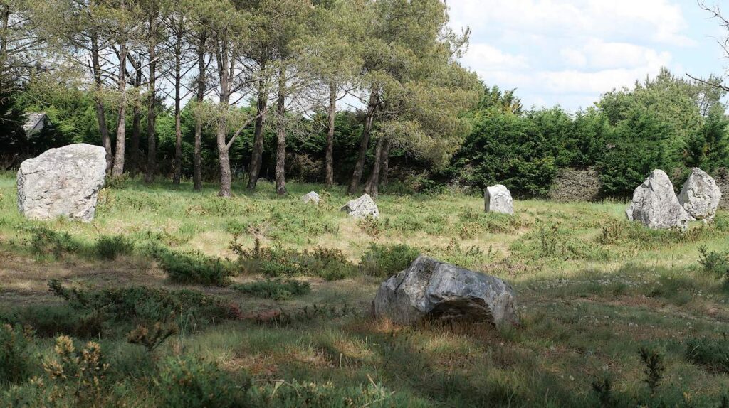 Demoiselles alignement de menhirs dansant sur la lande