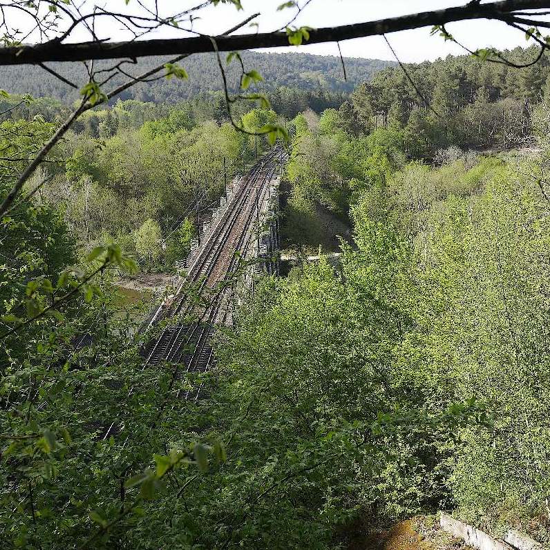 Le viaduc de Corbinières vu d'en haut