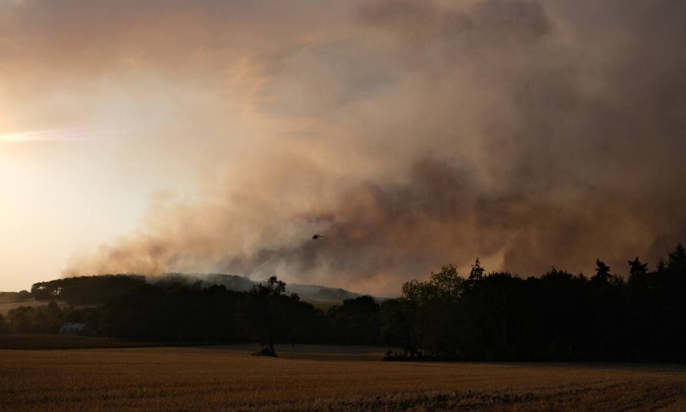 Les landes de Cojoux, à saint-Just, sont en feu