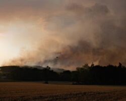 Les landes de Cojoux, à saint-Just, sont en feu
