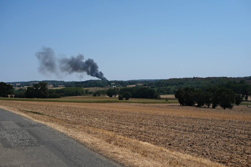 Le début de l'incendie des Landes de Cojoux, à Saint-Just.