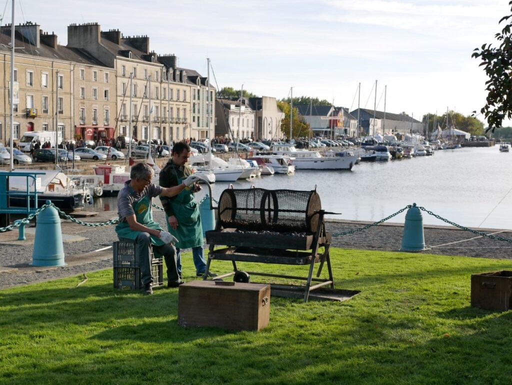 Marrons grillés sur le port de Redon.